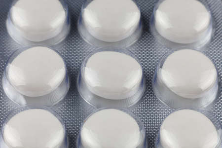 White round chewing gum in blister isolate