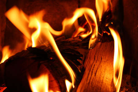fire and firewood close upの写真素材