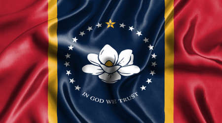 Mississippi state USA flag silk newの写真素材