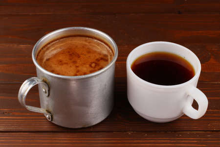 A cup of coffee or cappuccinoの写真素材