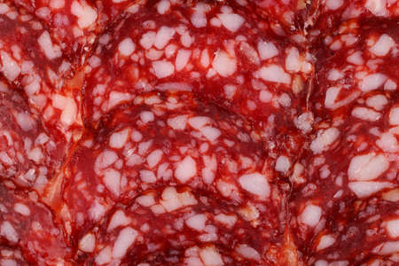 Red sausage sliced closeupの写真素材