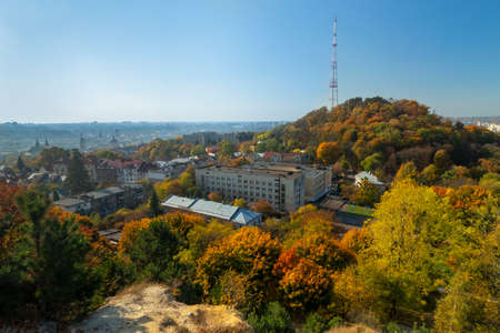 Autumn panorama of Lviv city