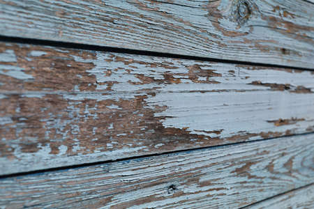 Old blue cracked board as a beautiful backgroundの写真素材