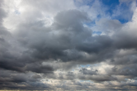 Beautiful gray clouds in summer and autumn in heavenの写真素材