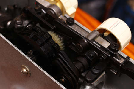 Structure and mechanism of the sewing machineの写真素材