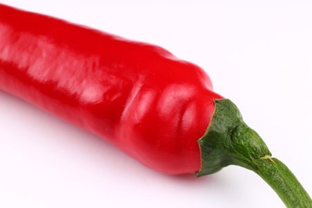 Red hot chili peppers on a white background isolateの写真素材