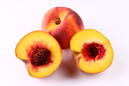 Peach on a white backgroundの写真素材