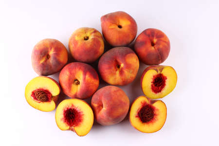 Peach on a white backgroundの写真素材