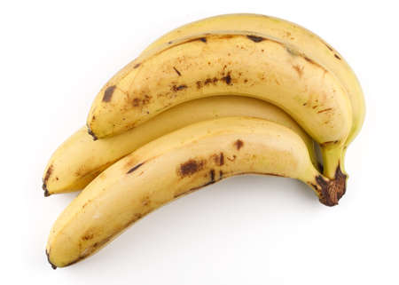 Not fresh bananas with spots isolateの写真素材