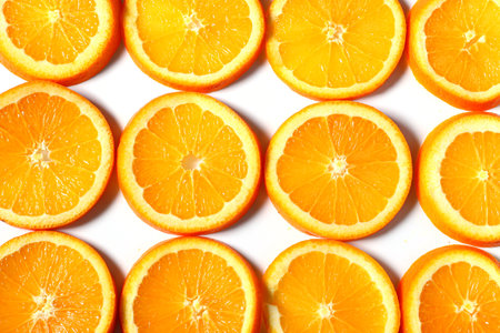 beautiful fresh sliced mixed citrus fruits like background, concept of healthy eating, dietingの写真素材