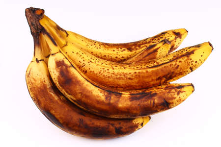Rotten bananas on a white background close upの写真素材