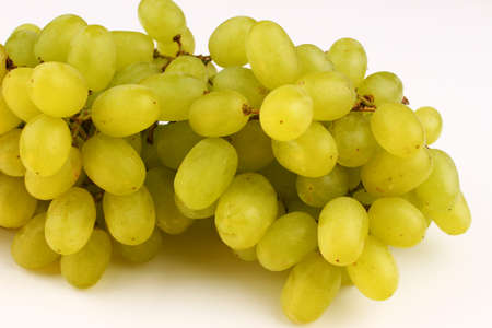 White grape Sultana Thompson Seedless on a white background close upの写真素材