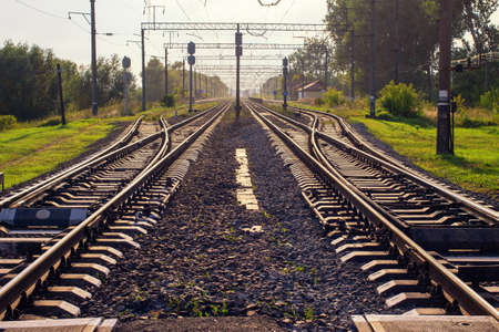 Railway is beautiful in summerの写真素材