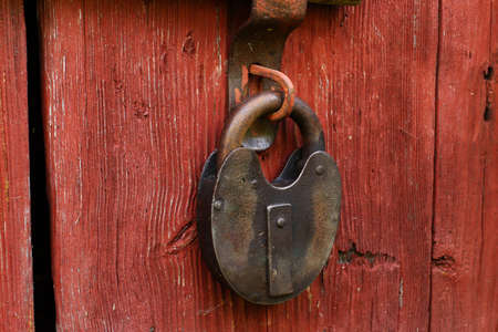 Old big lock close upの写真素材
