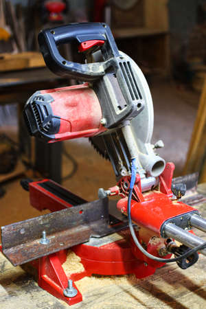 Equipment tool in a carpentry workshopの写真素材