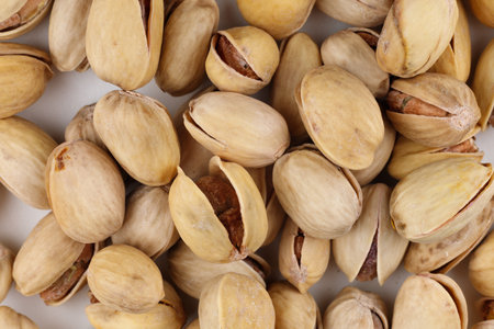 Pistachios are delicious nuts. Lots of healthy eating nutsの写真素材