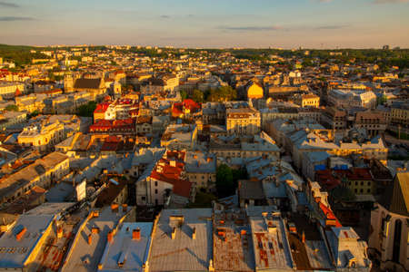 Panorama of the city of Lvivの写真素材