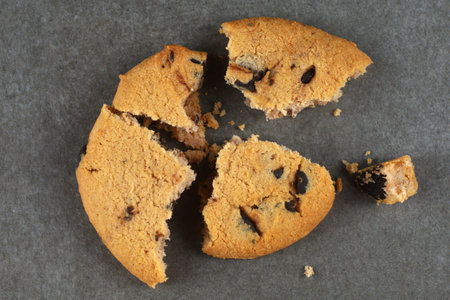 Cookies with chocolate. Appetizing homemade cookies.の写真素材