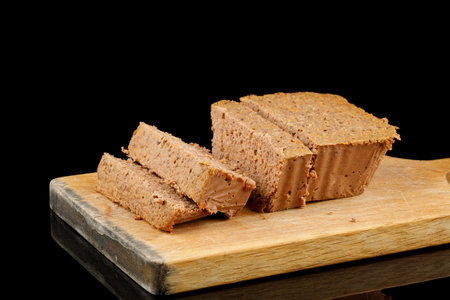 Liver pate on the kitchen board.の写真素材