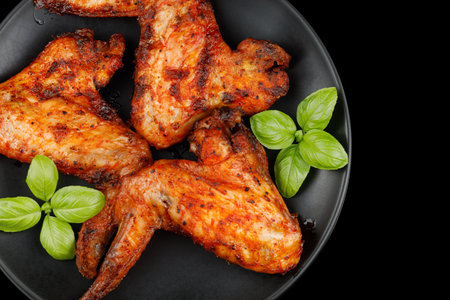 Plate of chicken wingsの写真素材