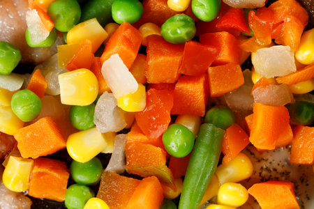 Vegetables are finely chopped and cooked.の写真素材