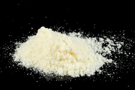 Yellow baby food powder in a pile.の写真素材