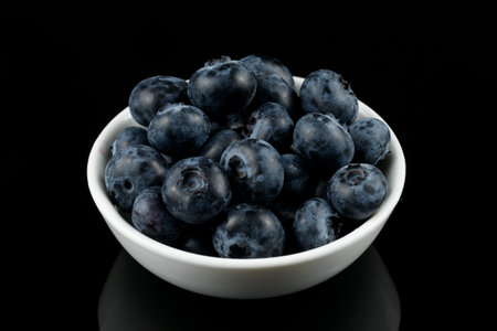 Low blueberry in a white bowl.の写真素材