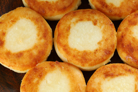 curd fritters traditional donuts with cheese close-upの写真素材