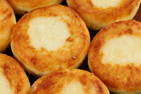 curd fritters cheese donuts close-up.の写真素材