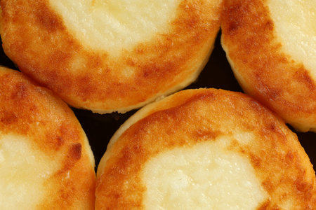 curd fritters cheese donuts close-up.の写真素材
