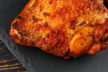 chicken thighs Baked. Roasted chicken thighsの写真素材