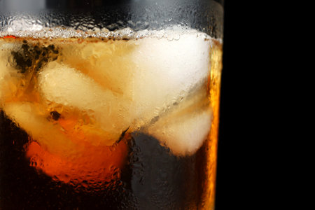 iced tea in glass. black tea with iceの写真素材