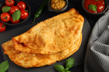 chebureks with meat. Tasty and appetizing food.の写真素材