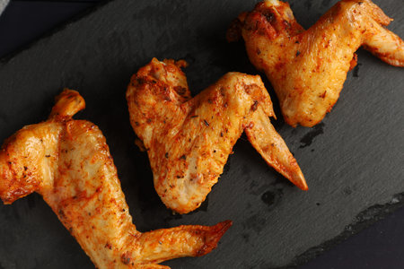 Fried chicken wings. Delicious food with fried chicken.の写真素材