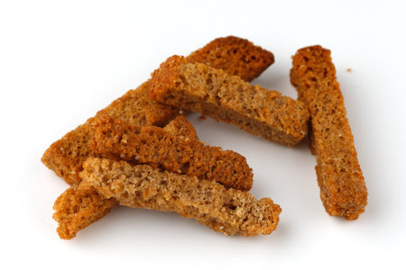 Rye crackers. Snacks rye crackers in a strip.の写真素材