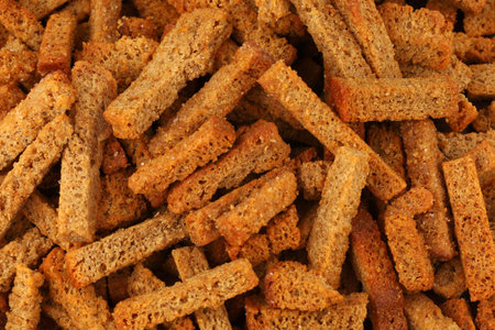 Rye crackers. Snacks rye crackers in a strip.の写真素材