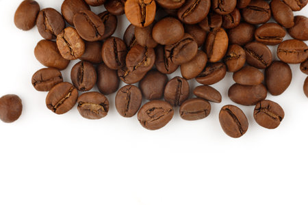 Coffee beans isolate on white.の写真素材