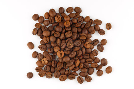 Coffee beans isolate on white.の写真素材