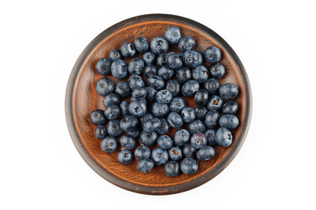 Blueberry in a plate isolateの写真素材