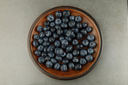 Blueberry in a plateの写真素材