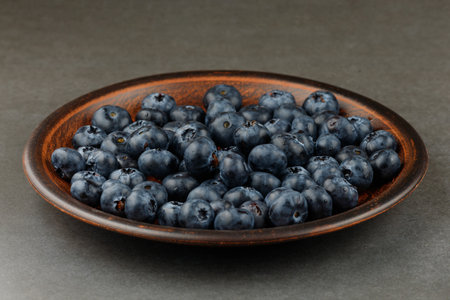 Blueberry in a plateの写真素材