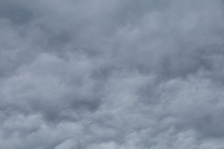 Heavy gray clouds before rainの写真素材