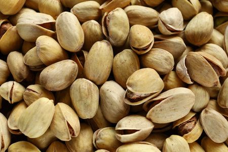 Pistachio nuts. many pistachio nutsの写真素材