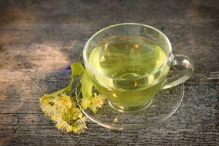 Linden tea Delicious linden tea in summer.の写真素材