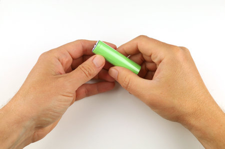 18650 rechargeable batteryの写真素材