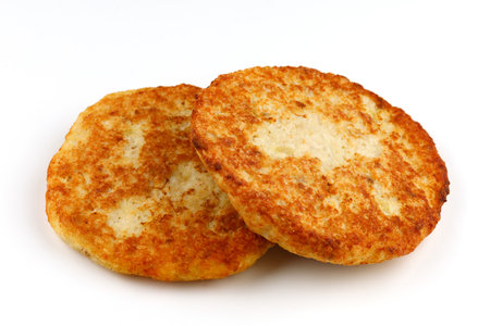 Fish cutlets on white isolateの写真素材