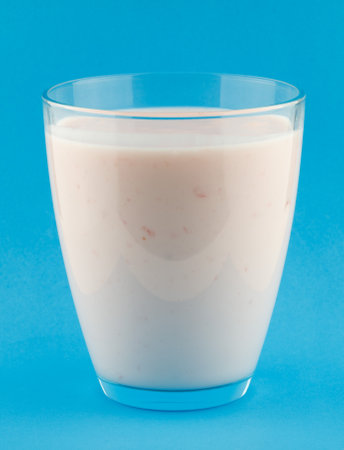 Yogurt in a glass. Useful milk drinkの写真素材