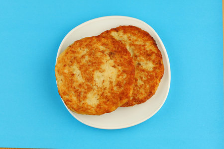 Fish cutlets on a plateの写真素材