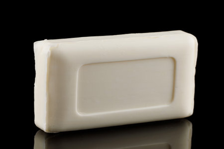 White soap on a black backgroundの写真素材