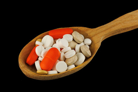 Lots of pills in a pileの写真素材